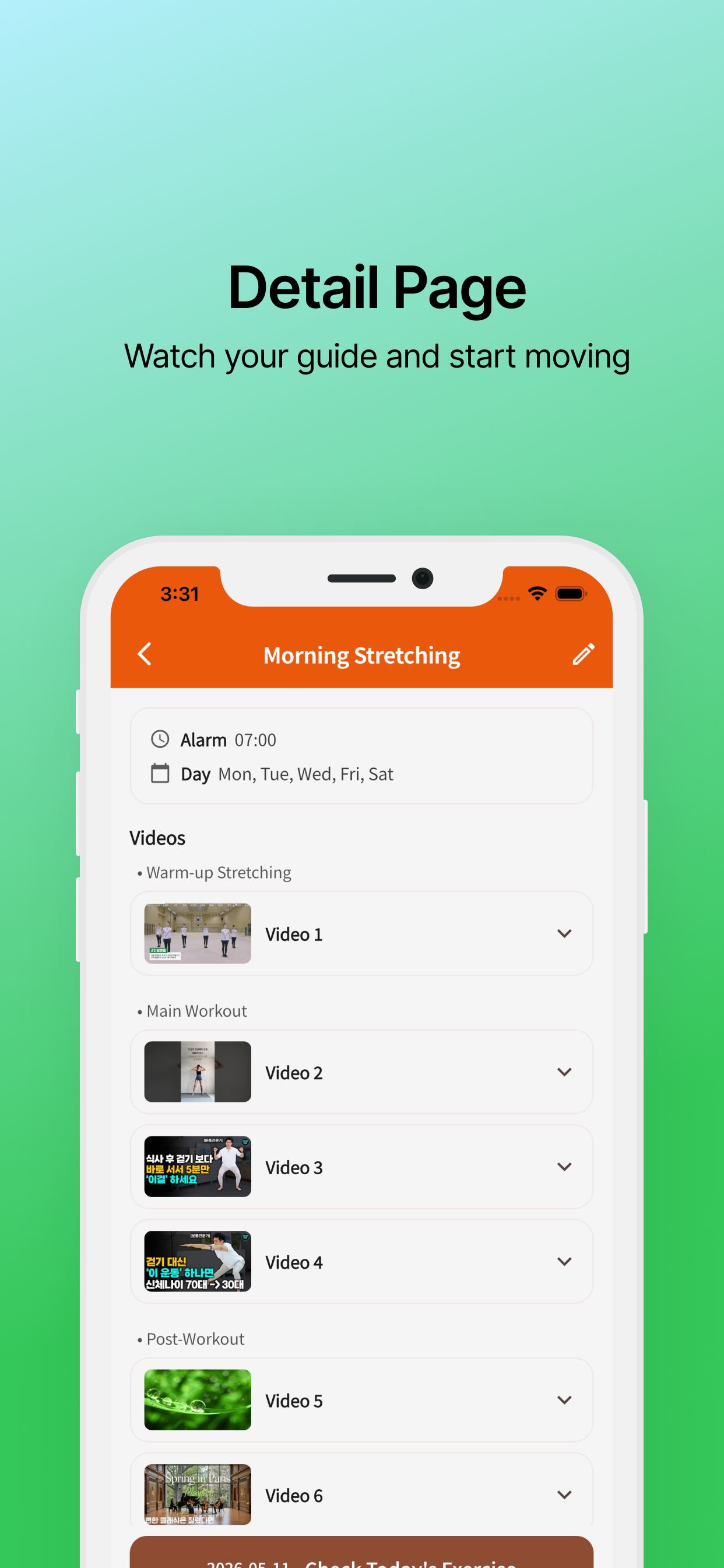 Routine detail — follow along with your videos